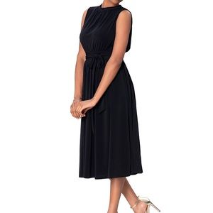 Leota Mindy black midi dress